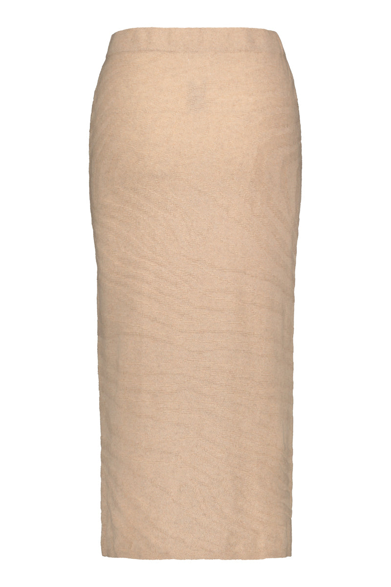 KAARNA cashmere skirt in sand - SAMPLE