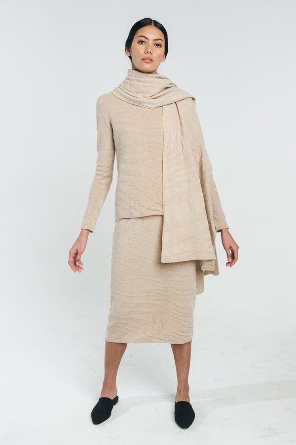 KAARNA cashmere turtleneck in sand - SAMPLE