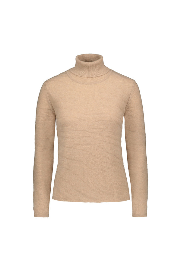 KAARNA cashmere turtleneck in sand - SAMPLE