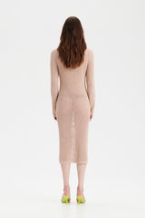 KAJO knitted mesh dress in powder - UNIQUE PIECE