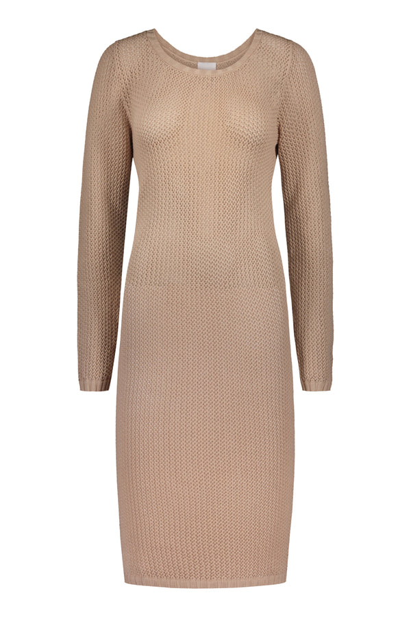 KAJO knitted mesh dress in powder - UNIQUE PIECE