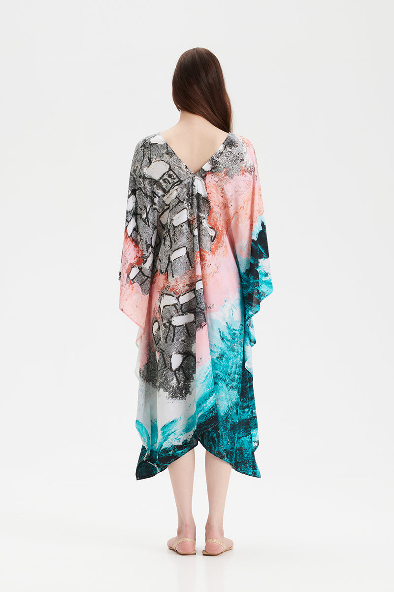 REIDAR ocean scarf dress in Arctic ocean