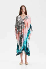 REIDAR ocean scarf dress in Arctic ocean