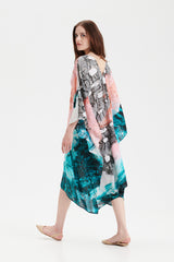 REIDAR ocean scarf dress in Arctic ocean