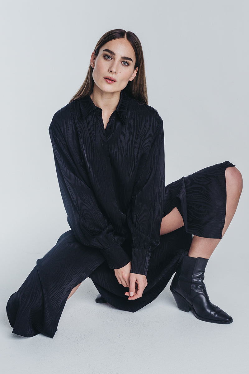 KAARNA long shirt dress in black