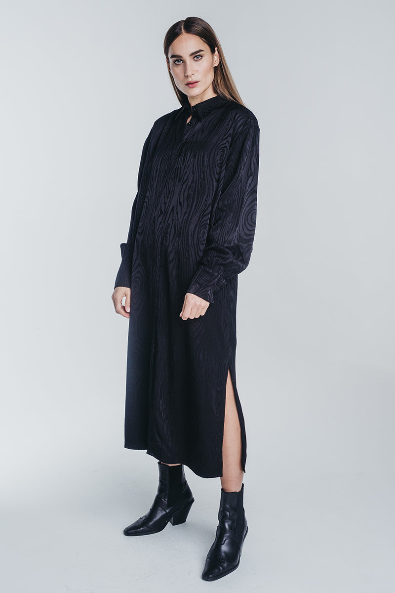 KAARNA long shirt dress in black