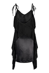 KAJO frill slip dress in black