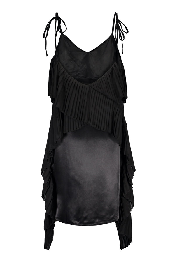 KAJO frill slip dress in black