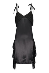 KAJO frill slip dress in black