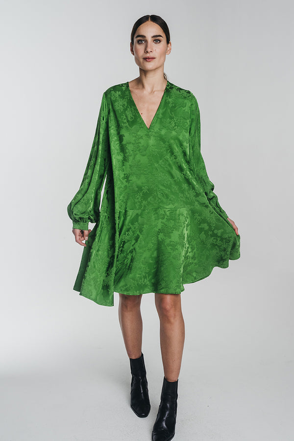 RUSKA bell dress in emerald