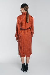 RUSKA midi dress in copper