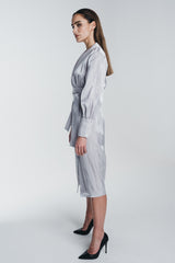 KAAMOS wrap dress in frost white